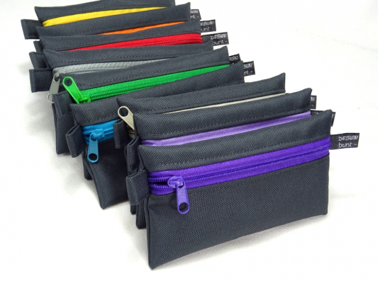 Täschchen dunkelGRAU mit Reißverschluß crème, TaTüTa Inhalator Kosmetik wetbag, by BuntMixxDESIGN